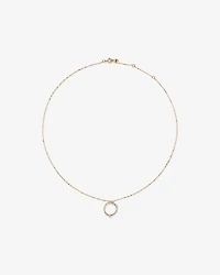Diamond Studded Circle Necklace in 10kt Yellow Gold