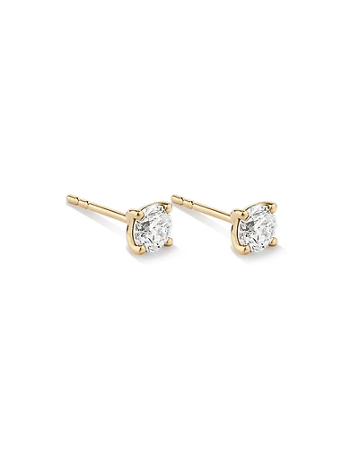 0.75 Carat TW Diamond Solitaire Stud Earrings 18kt Yellow Gold