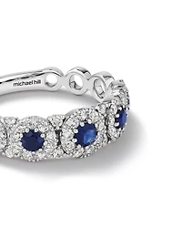 Bubble Ring with Sapphire and .50 Carat TW Diamonds in 14kt White Gold
