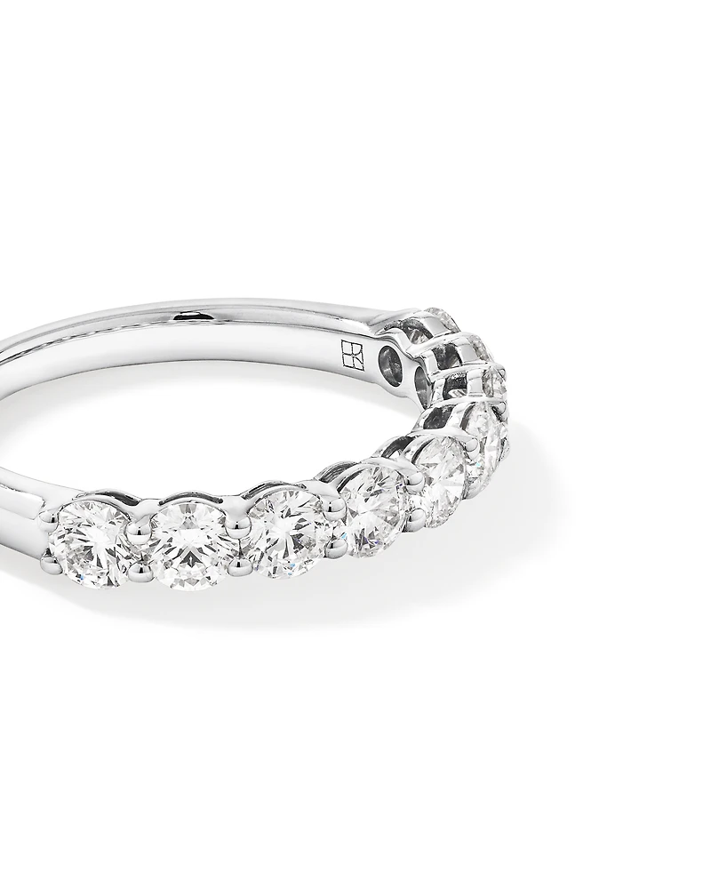 Bague de mariage ronde TW 1,30 carat en diamant brillant cultivé laboratoire or blanc 14 carats