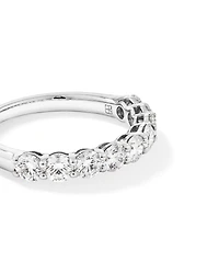 Bague de mariage ronde TW 1,30 carat en diamant brillant cultivé laboratoire or blanc 14 carats