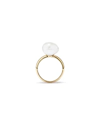 Baroque Cultured Freshwater Pearl Ring in 10kt Yellow Gold