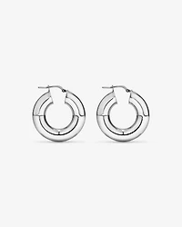 Boucles d’oreilles créoles tubulaires rondes de 15 mm en argent sterling