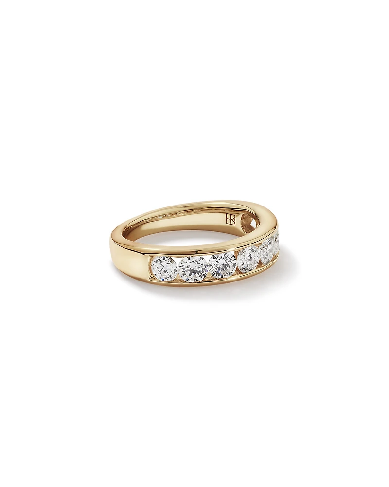 1.50 Carat TW Channel Set Round Brilliant Lab-Grown Diamond Wedding Ring in 14kt Yellow Gold
