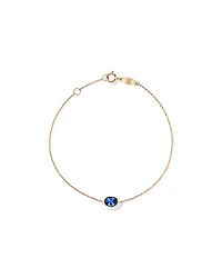 Created Blue Sapphire Bracelet in 10kt Yellow Gold
