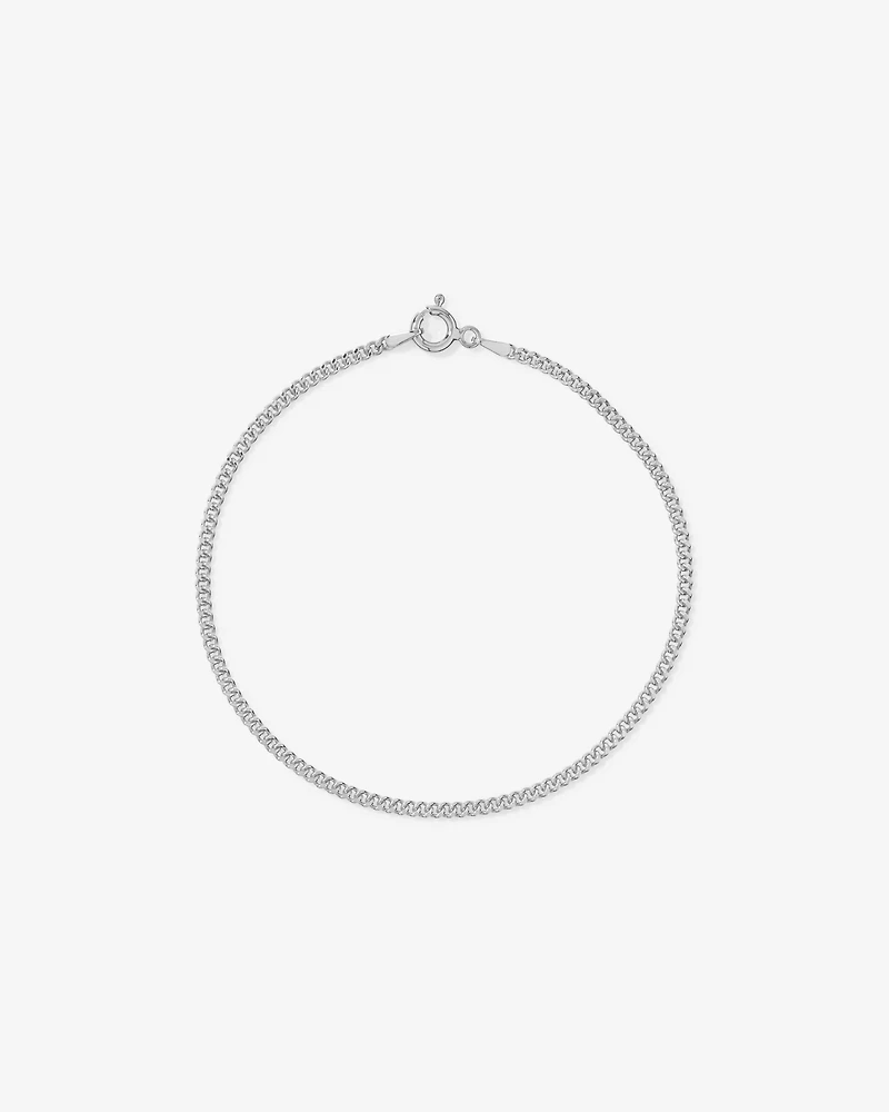 21cm (17") 2.1mm Width Solid Diamond Cut Curb Bracelet in 10kt Gold