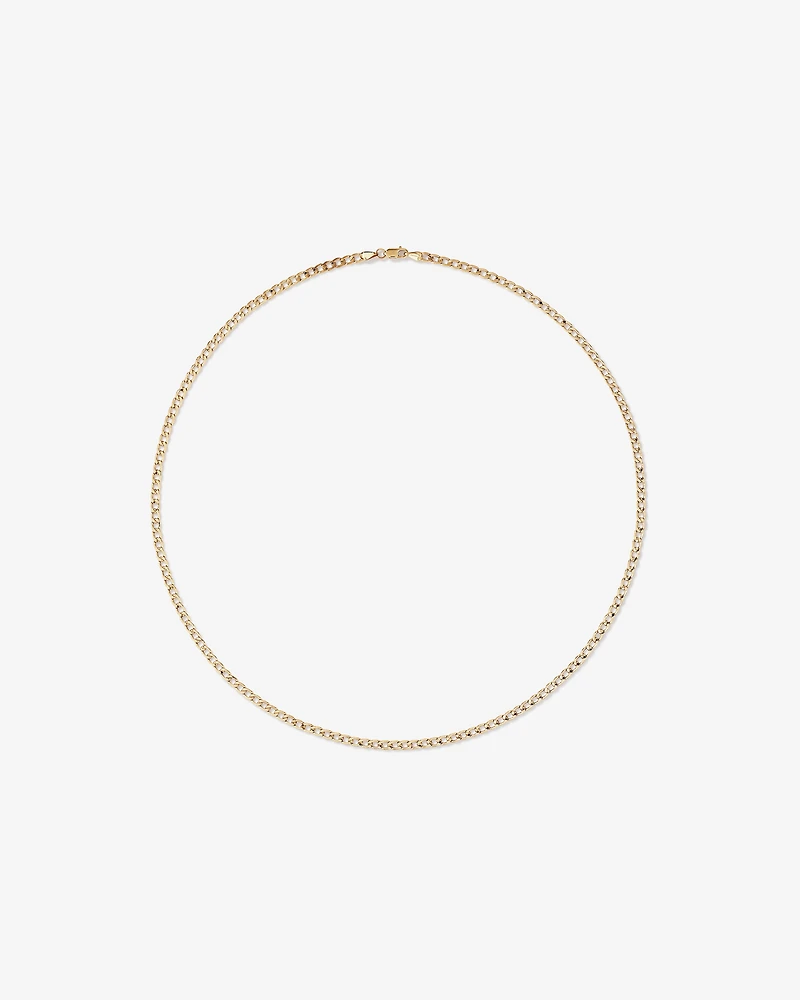 50cm (20") Semi Solid Curb Chain in 10kt Yellow Gold