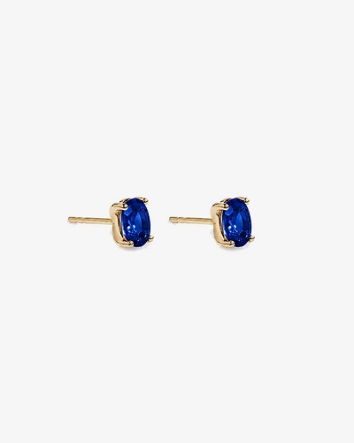 Oval Sapphire Stud Earrings in 10kt Yellow Gold