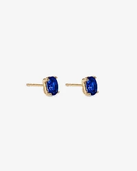 Oval Sapphire Stud Earrings in 10kt Yellow Gold