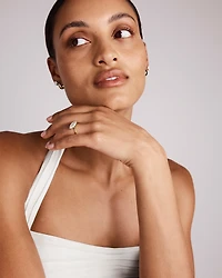 Bague de fiançailles à double anneau avec diamant de laboratoire taille marquise de 2,00 carats TW en or jaune 14 kt, sertie en East West