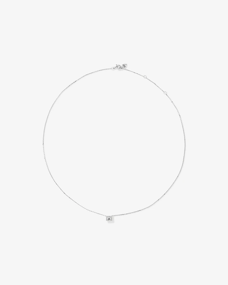 0.23 Carat TW Emerald Diamond Halo Pendant in 10kt White Gold