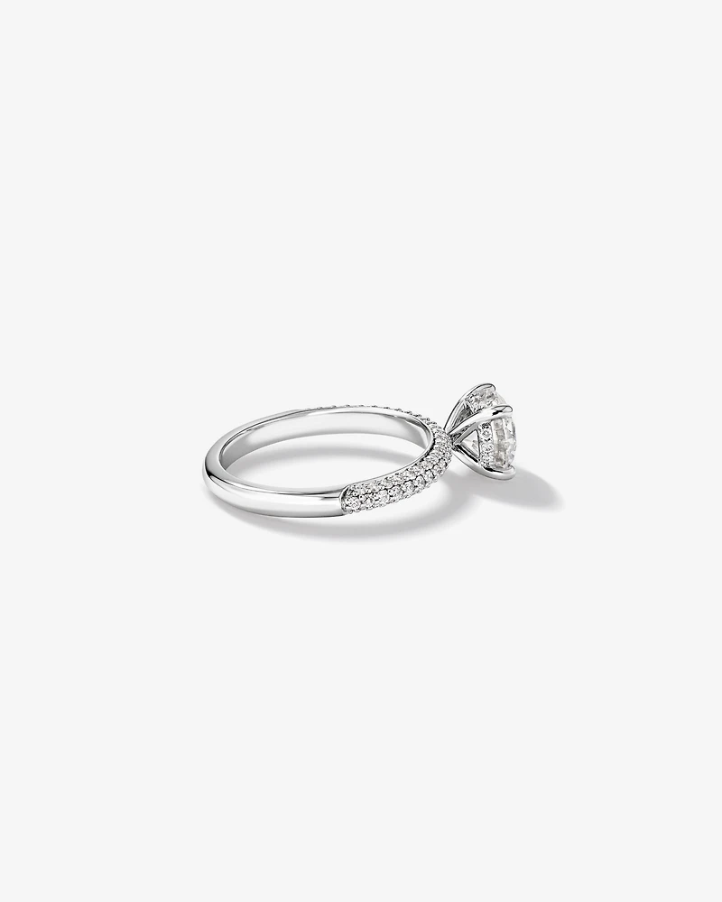 Bague de fiançailles en or blanc 1,95 carat TW ronde brillante cultivée laboratoire diamant solitaire 14 carats