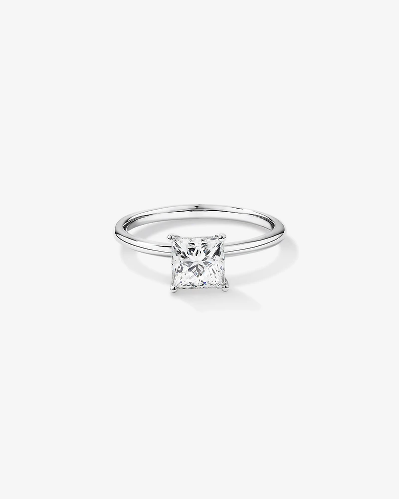 1.25 Carat TW Princess Cut Laboratory-Grown Diamond Solitaire Engagement Ring 14kt White Gold