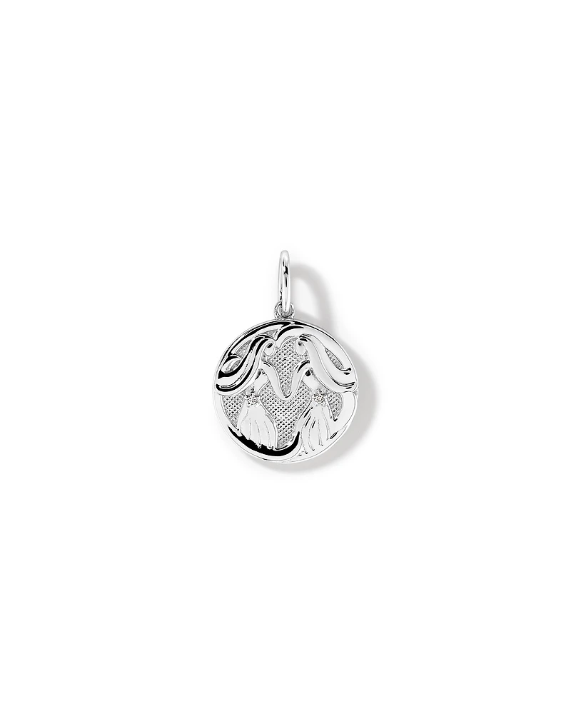 Diamond Accent Gemini Zodiac Pendant in Sterling Silver