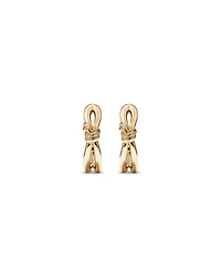 Boucles d'oreilles clous demi-créoles nœud en or jaune 10 kt