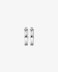 15mm Flat Round Hoop Earrings in 10kt White Gold