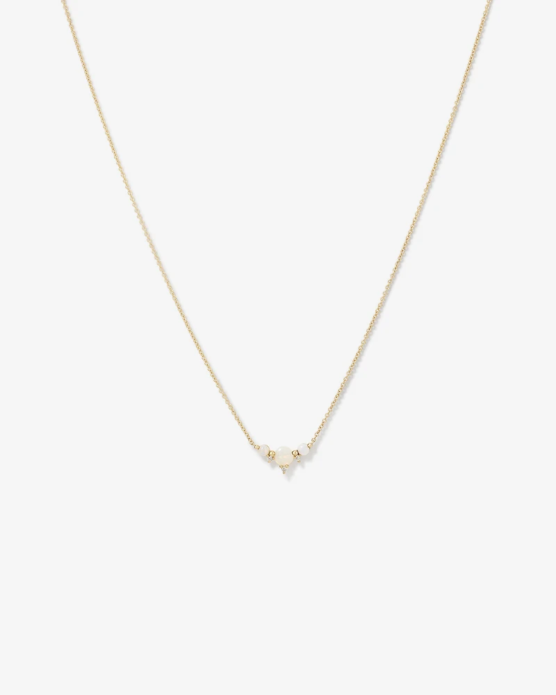 Australian Opal with Diamond Accents Necklace in 10kt Yellow Gold