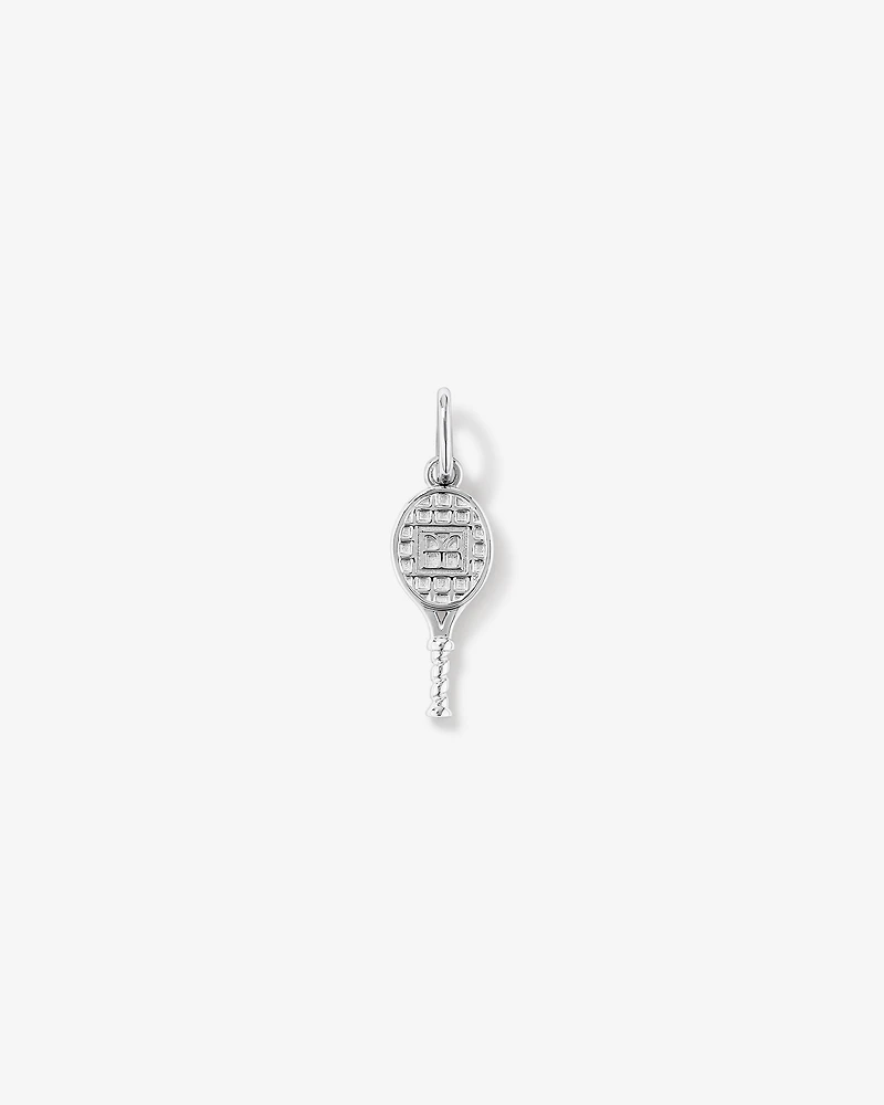 Diamond Accent Tennis Racquet Pendant in Sterling Silver