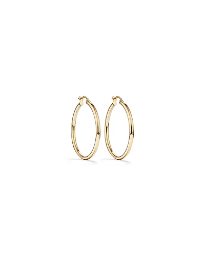 25mm Round Hoop Earrings in 10kt Yellow Gold