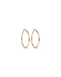 25mm Round Hoop Earrings 10kt Yellow Gold