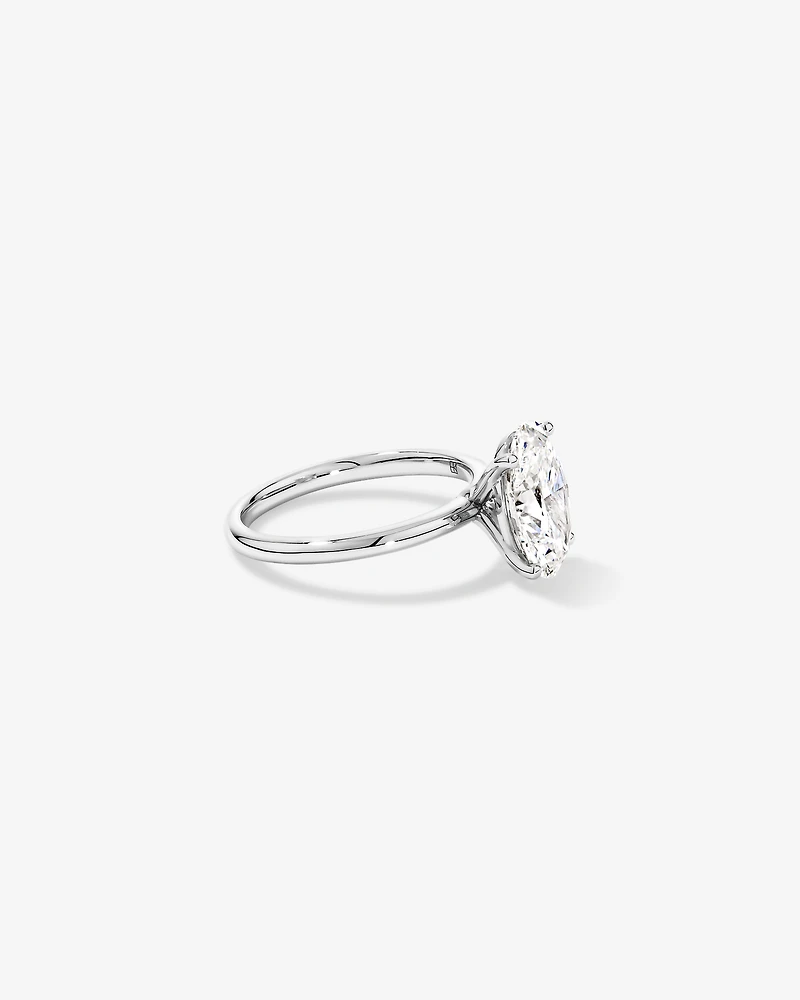 3.00 Carat TW Oval Cut Laboratory-Grown Diamond Solitaire Engagement Ring Platinum