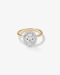 2.34 Carat TW Oval Cut Laboratory-Grown Diamond Halo Engagement Ring 14kt Yellow and White Gold