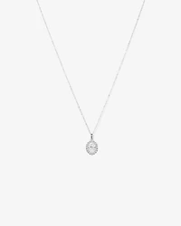 Lume Lab Oval Pendant with 1.00 Carat TW of Laboratory-Grown Diamond in 10kt White Gold