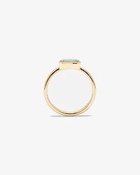 Aquamarine Bezel Ring 10kt Yellow Gold