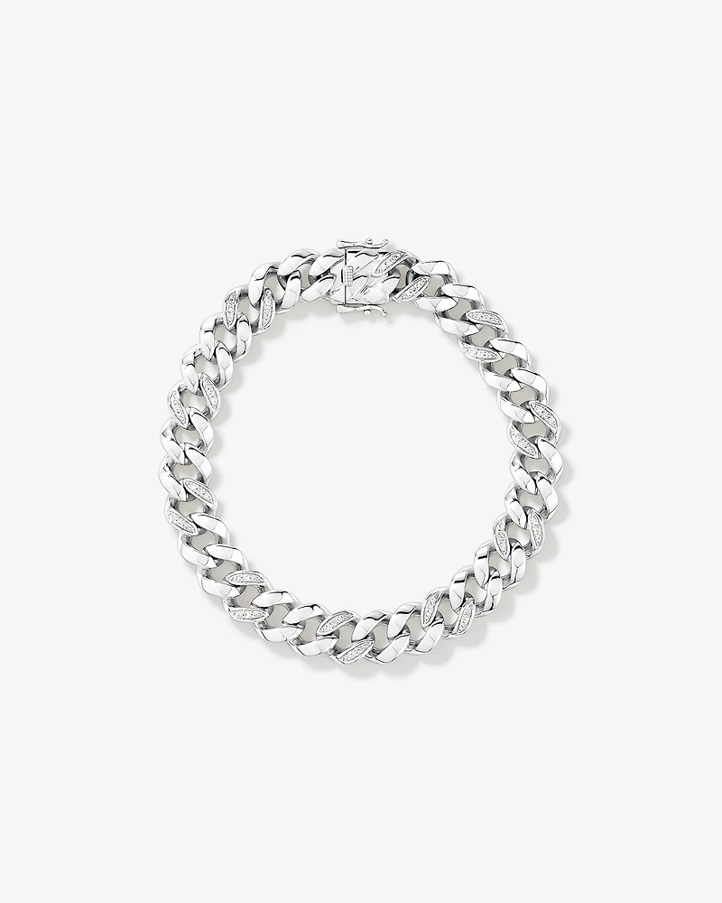 Bracelet de courbe en diamant TW Lab 21 cm 0,40 carat en argent sterling