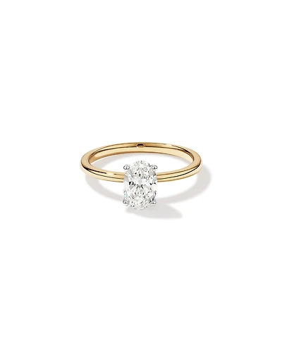1.00 Carat TW Oval Canadian Diamond Solitaire in 18kt Yellow & White Gold