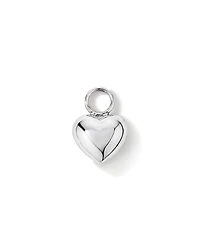 Puff Heart Single Earring Charm in Sterling Silver