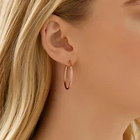 25mm Round Hoop Earrings 10kt Yellow Gold