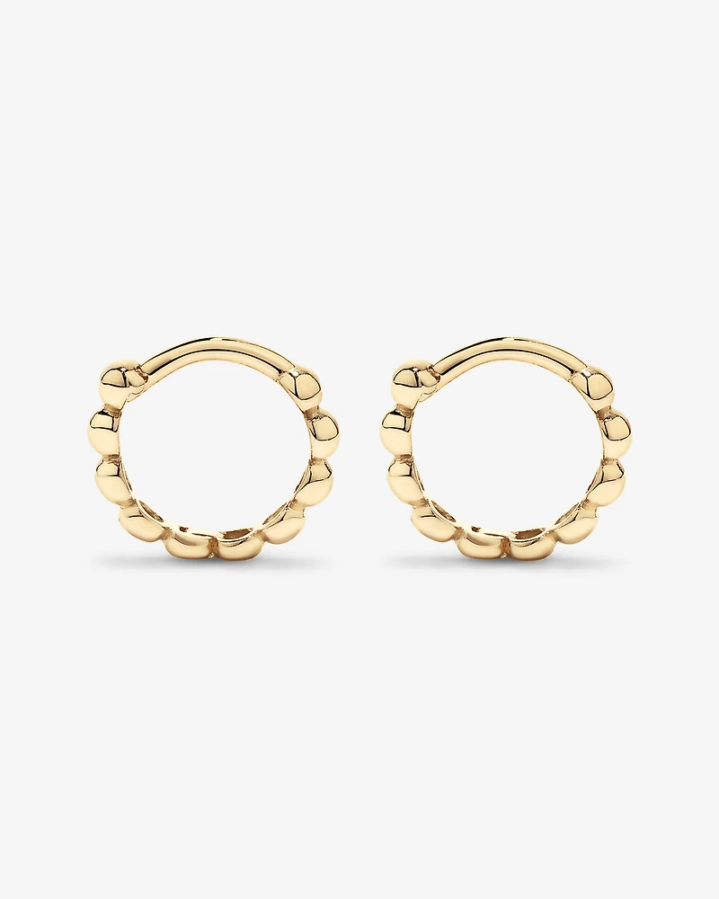 Boucles d'oreilles créoles à petites perles de 10,5 mm en or jaune 10 carats
