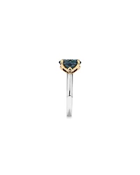 Ring with London Blue Topaz in Sterling Silver and 10kt Yellow Gold