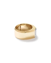 2.00 Carat TW Bezel Set Emerald Cut Lab-Grown Diamond Modern Cigar Band 14kt Yellow Gold