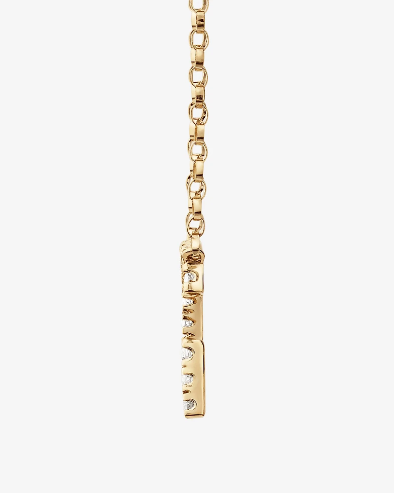"G" Initial Necklace with 0.10 Carat TW of Diamonds in 10kt Yellow Gold