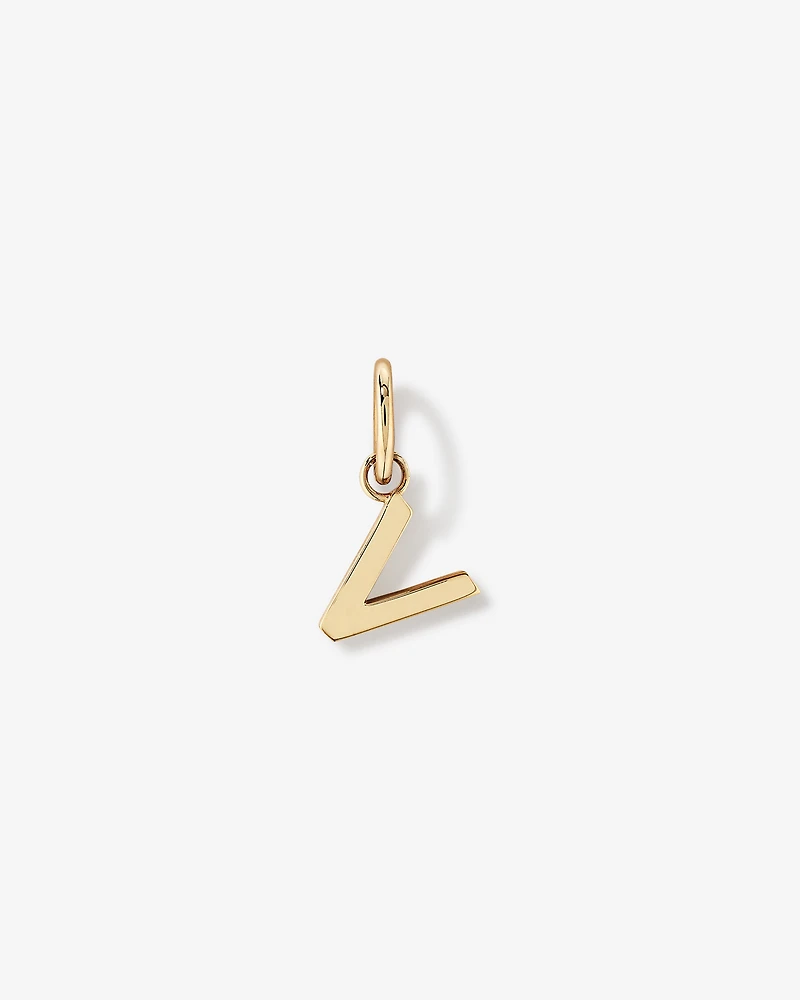 Letter V Initial Pendant in 10kt Yellow Gold