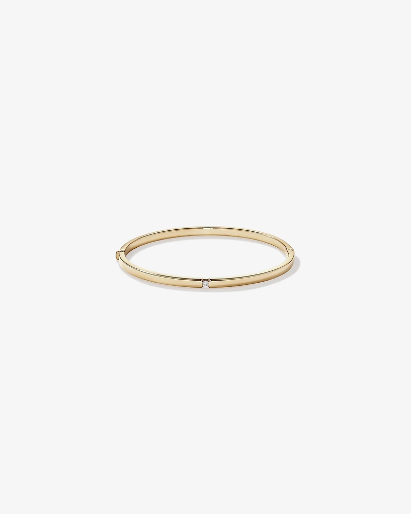 Diamond Accent Oval Bangle in 10kt Yellow Gold