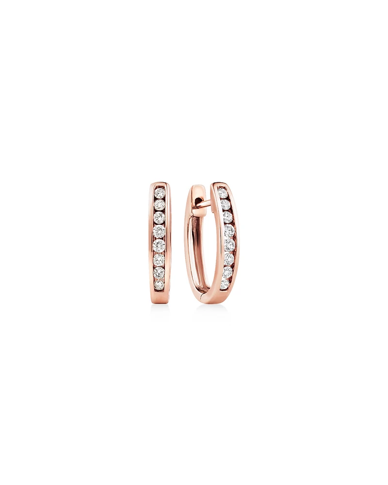 Huggie Earrings with 0.25 Carat TW of Diamonds 10kt Rose Gold