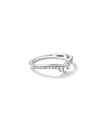 Alliance à chevrons en or blanc 14 K avec diamants totalisant 0,25 ct