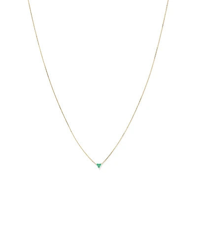 Emerald Trio Necklace in 10kt Yellow Gold