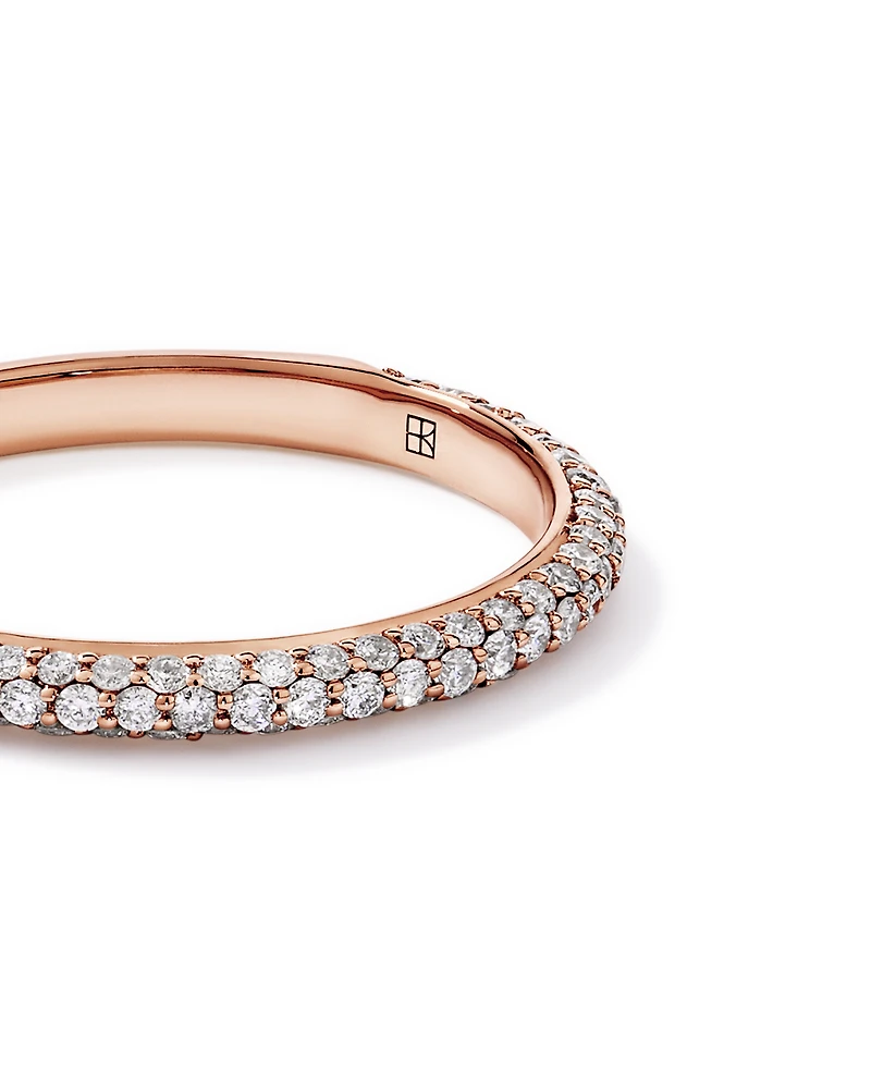 0.40TW Round Brilliant Pavé Diamond Wedding Band 14kt Rose Gold