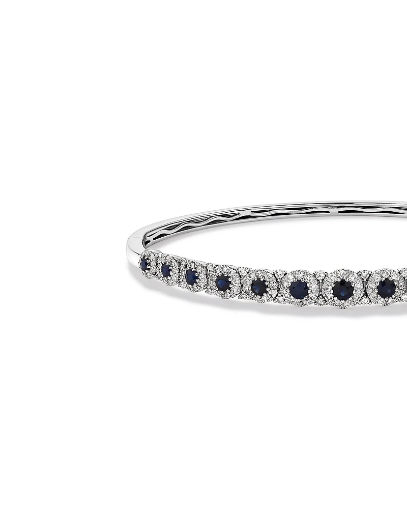 Bubble Bangle with Sapphire and 1.03 Carat TW Diamonds in 14kt White Gold