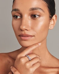 Bubble Ring with Sapphire and .50 Carat TW Diamonds in 14kt White Gold