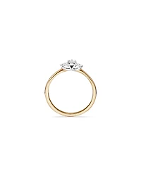 0.15 Carat TW Three Stone Pear Cut Diamond Promise Ring in 10kt Yellow & White Gold