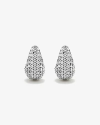 Boucles d’oreilles en zircone cubique en dôme pavé en argent sterling