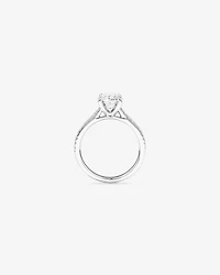 2.20 Carat TW Oval Cut Laboratory-Grown Diamond Engagement Ring in 14kt White Gold