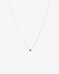 East West Marquise-Cut Created Sapphire Necklace in 10kt Yellow Gold