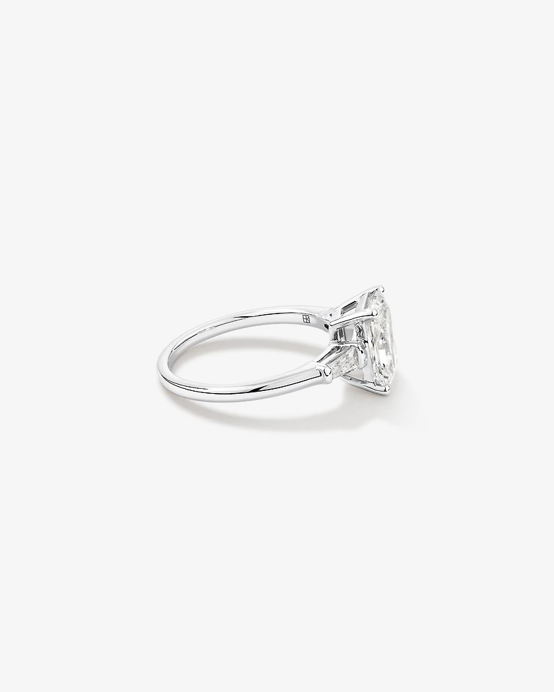 2.25 Carat TW Three Stone Radiant and Baguette Laboratory-Grown Diamond Engagement Ring 14kt White Gold