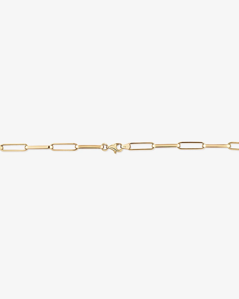 45cm (18”) 4.5mm Width Hollow Rectangular Link Chain in 10kt Yellow Gold